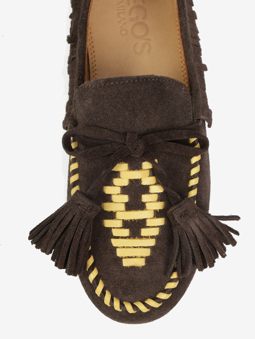 MOKASYNY HEGO'S Milano F25505-24 SUEDE BROWN/YELLOW