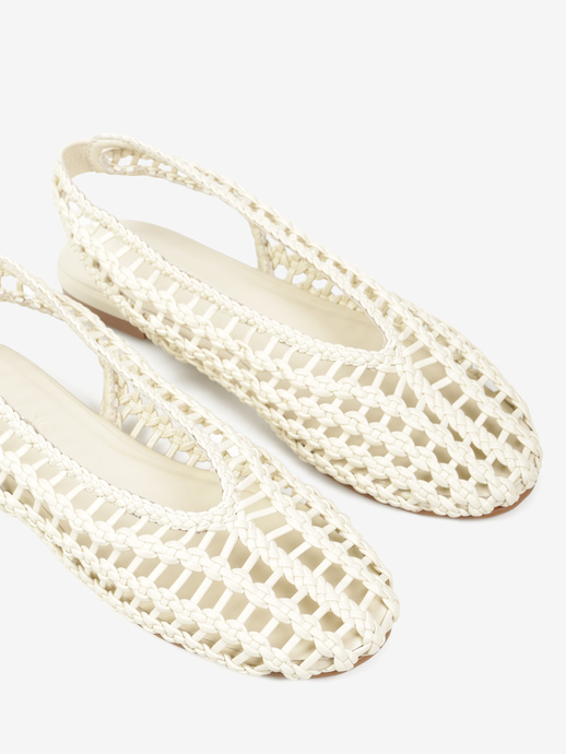 BALERINY HEGO'S Milano F24452-8 WEAVE CREAM