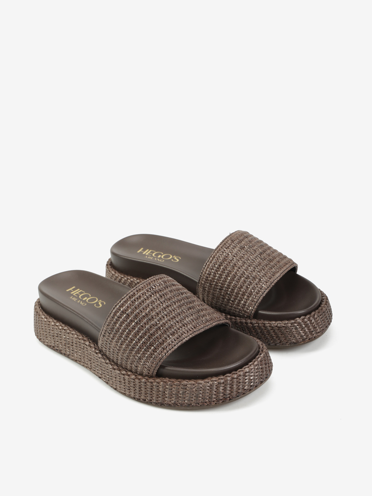 KLAPKI HEGO'S Milano NV09-10-44 WEAVE BROWN