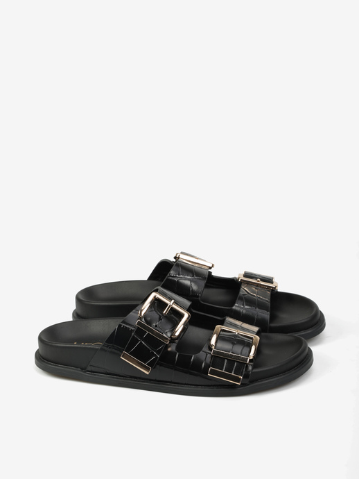 KLAPKI HEGO'S Milano F25602-12 LEATHER CROCO BROWN