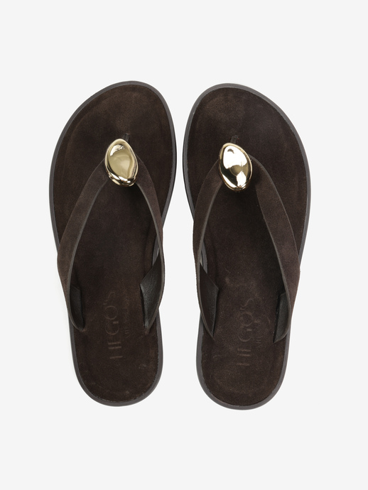 KLAPKI HEGO'S Milano 25F-8621-10 SUEDE BROWN