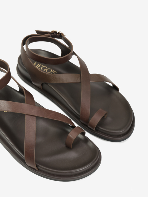 SANDAŁY HEGO'S Milano F25554-10 LEATHER BROWN