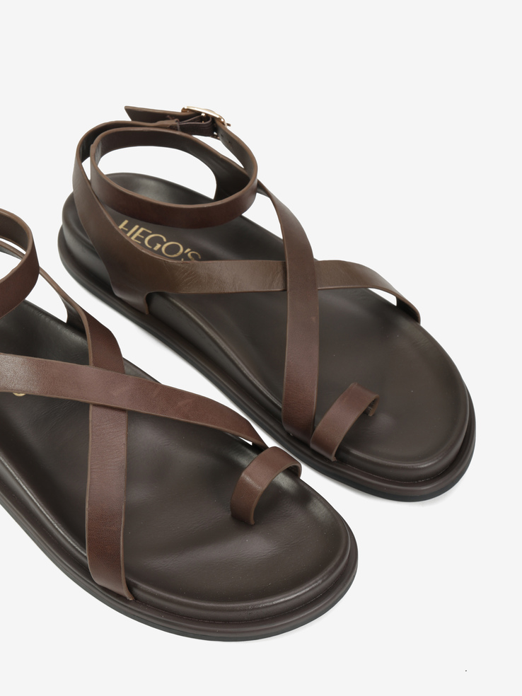 SANDAŁY HEGO'S Milano F25554-10 LEATHER BROWN