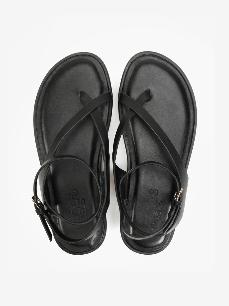 SANDAŁY HEGO'S Milano 25F-8621-23 LEATHER BLACK