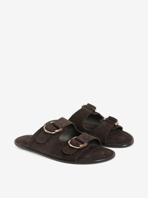 KLAPKI HEGO'S Milano 25F-8621-19 SUEDE BROWN