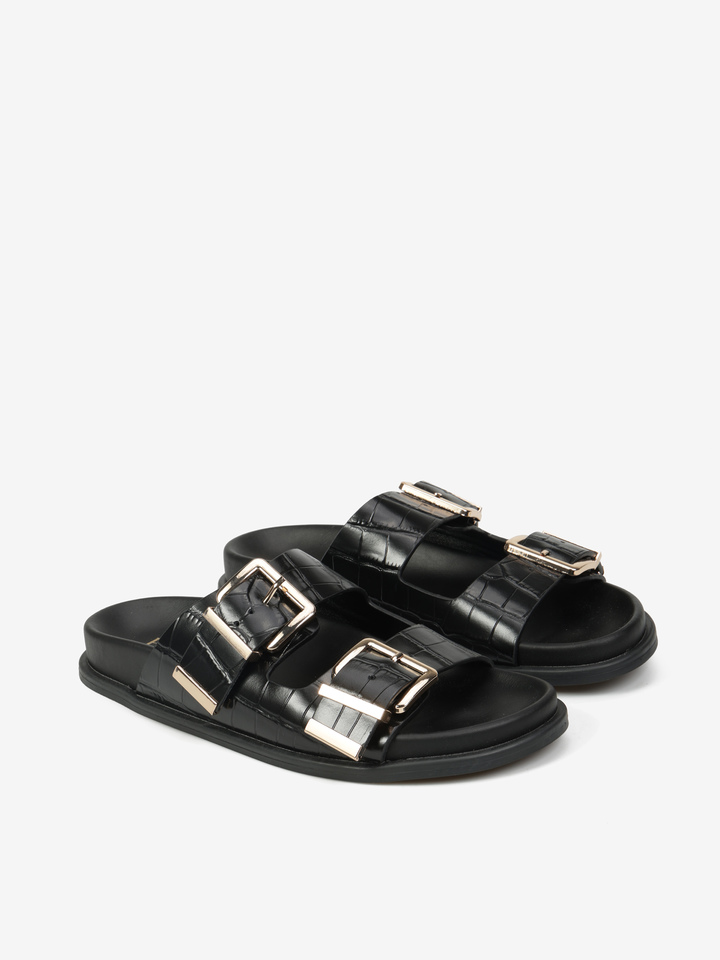 KLAPKI Z TŁOCZONEJ SKÓRY HEGO'S Milano