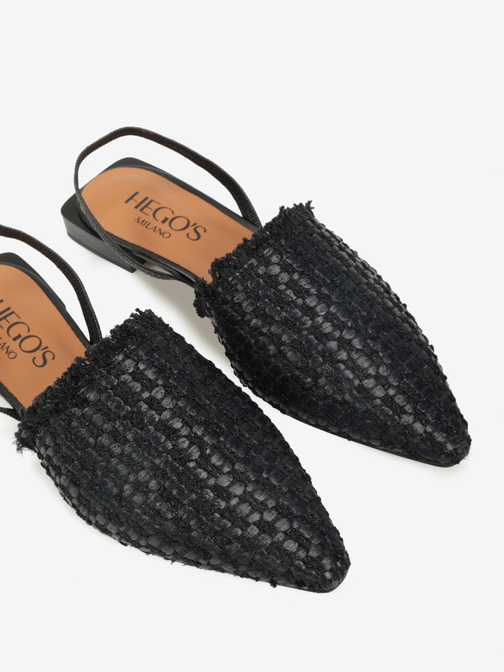 CZARNE BALERINY  Z RAFII HEGO'S Milano