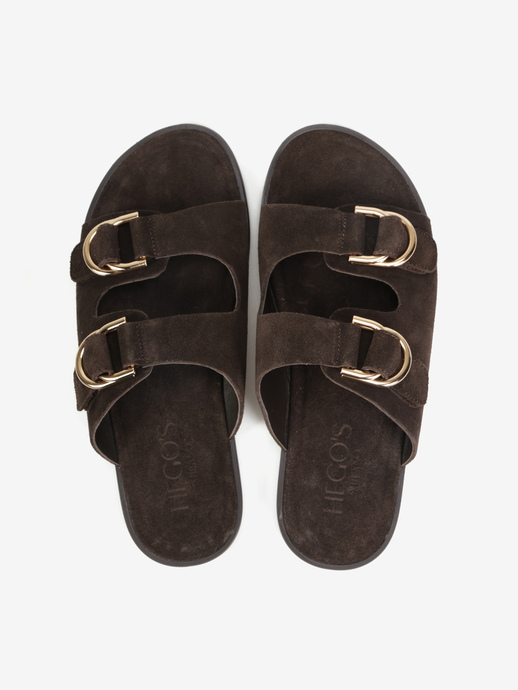 KLAPKI HEGO'S Milano 25F-8621-19 SUEDE BROWN