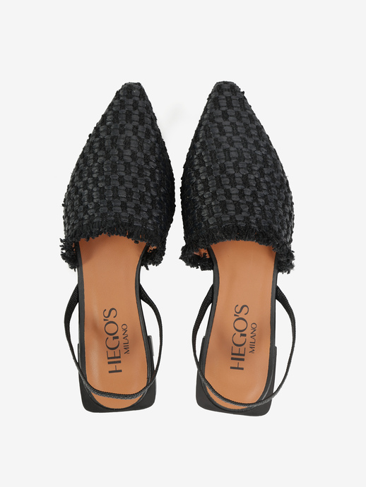 BALERINY HEGO'S Milano 25009-530B RAFIA NEGRO