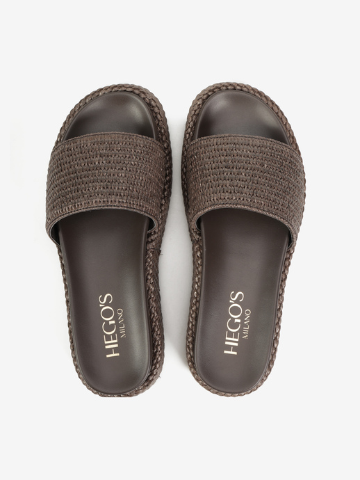 KLAPKI HEGO'S Milano NV09-10-44 WEAVE BROWN