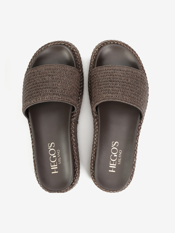 KLAPKI HEGO'S Milano NV09-10-44 WEAVE BROWN