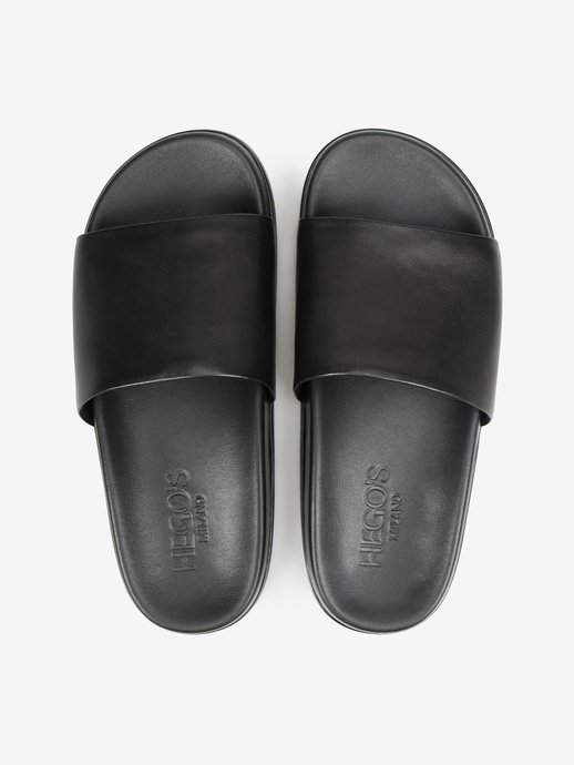 KLAPKI HEGO'S Milano YCA-2506-5 LEATHER BLACK