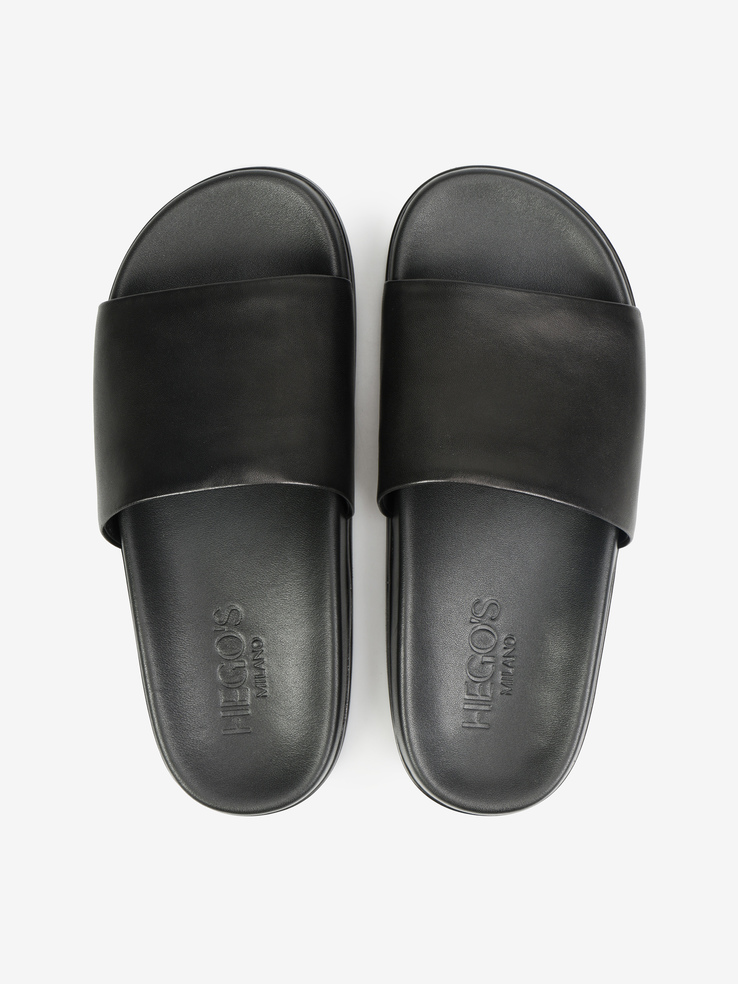 KLAPKI HEGO'S Milano YCA-2506-5 LEATHER BLACK