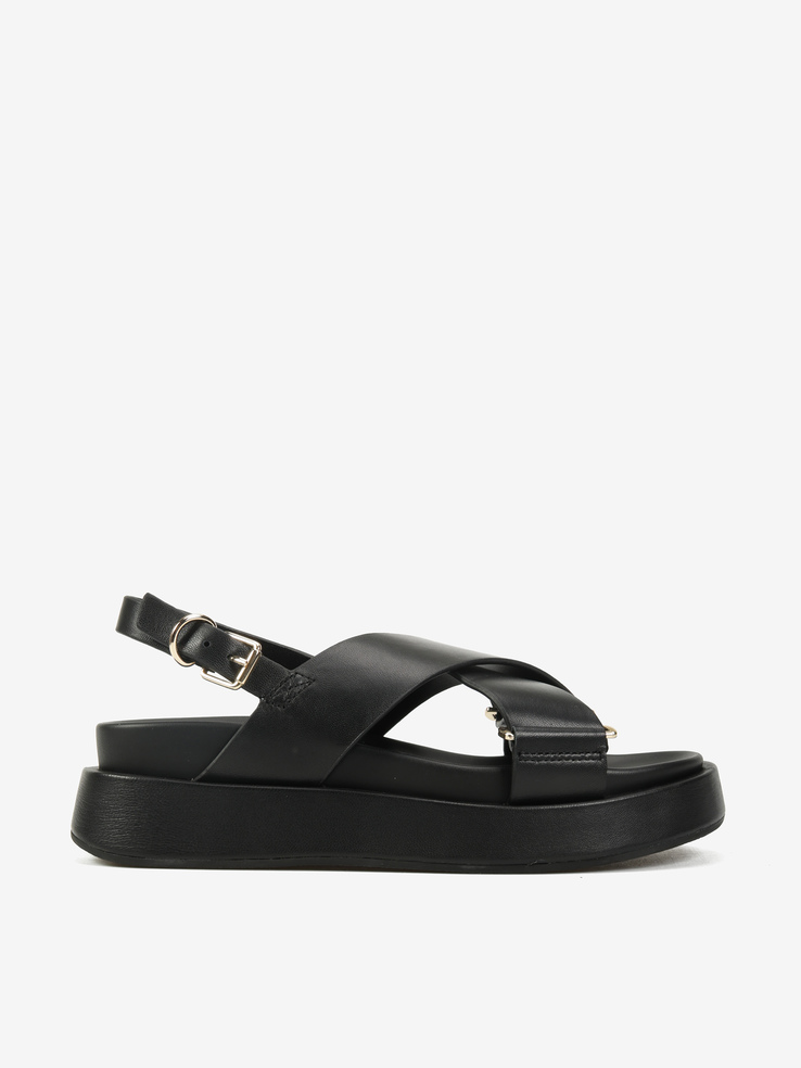 SANDAŁY HEGO'S Milano NH09-10-17 LEATHER BLACK