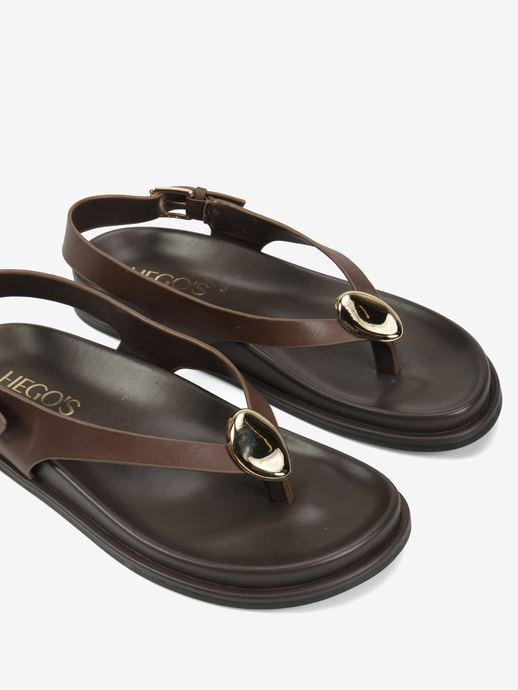 SANDAŁY HEGO'S Milano F25554-7 LEATHER BROWN