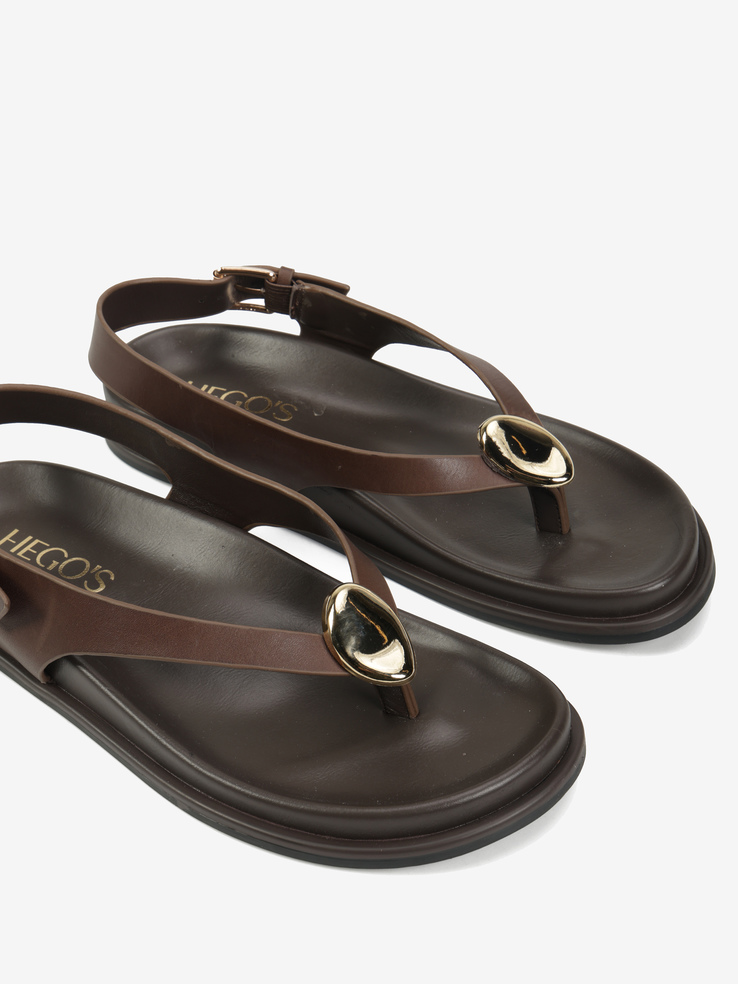 SANDAŁY HEGO'S Milano F25554-7 LEATHER BROWN