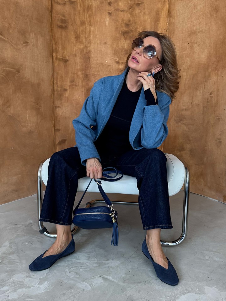 GRANATOWE BALERINY  HEGO'S MILANO