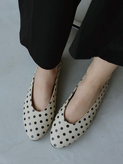 BALERINY HEGO'S Milano 1868 POIS BEIGE