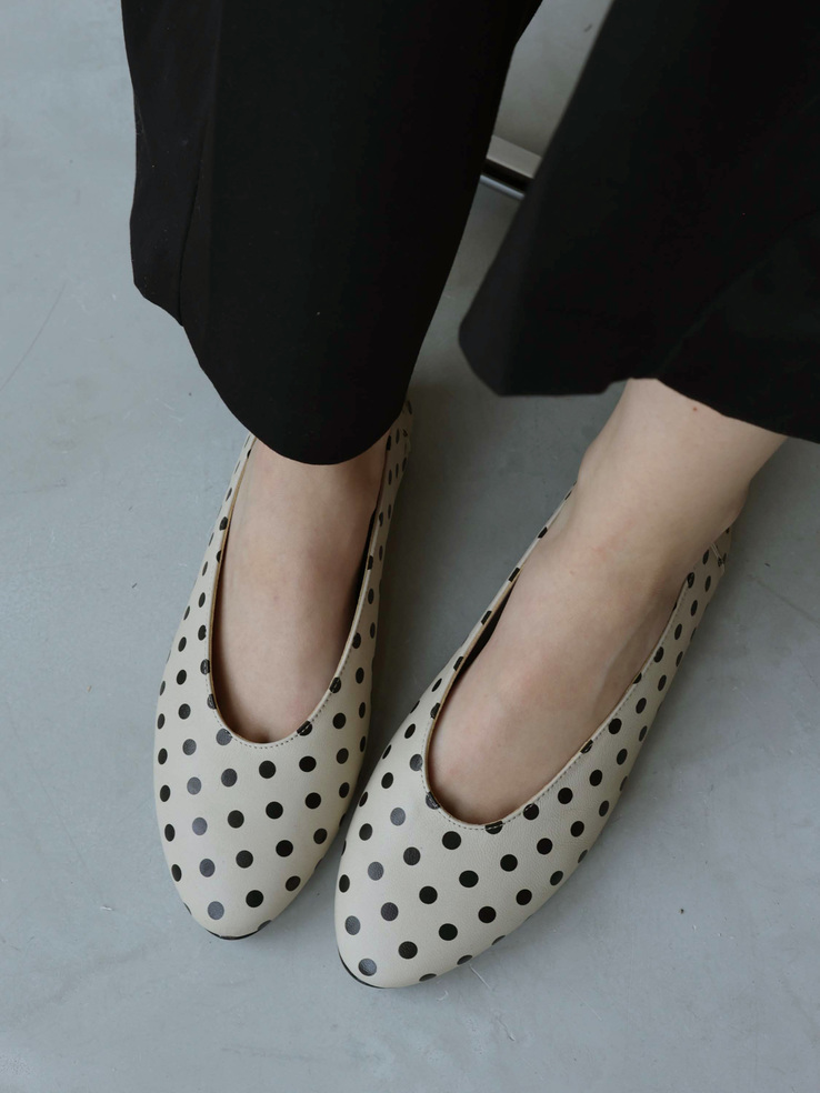 BALERINY HEGO'S Milano 1868 POIS BEIGE