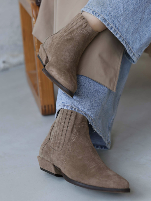 KOWBOJKI HEGO'S MILANO GRETA-12 VELOUR TAUPE