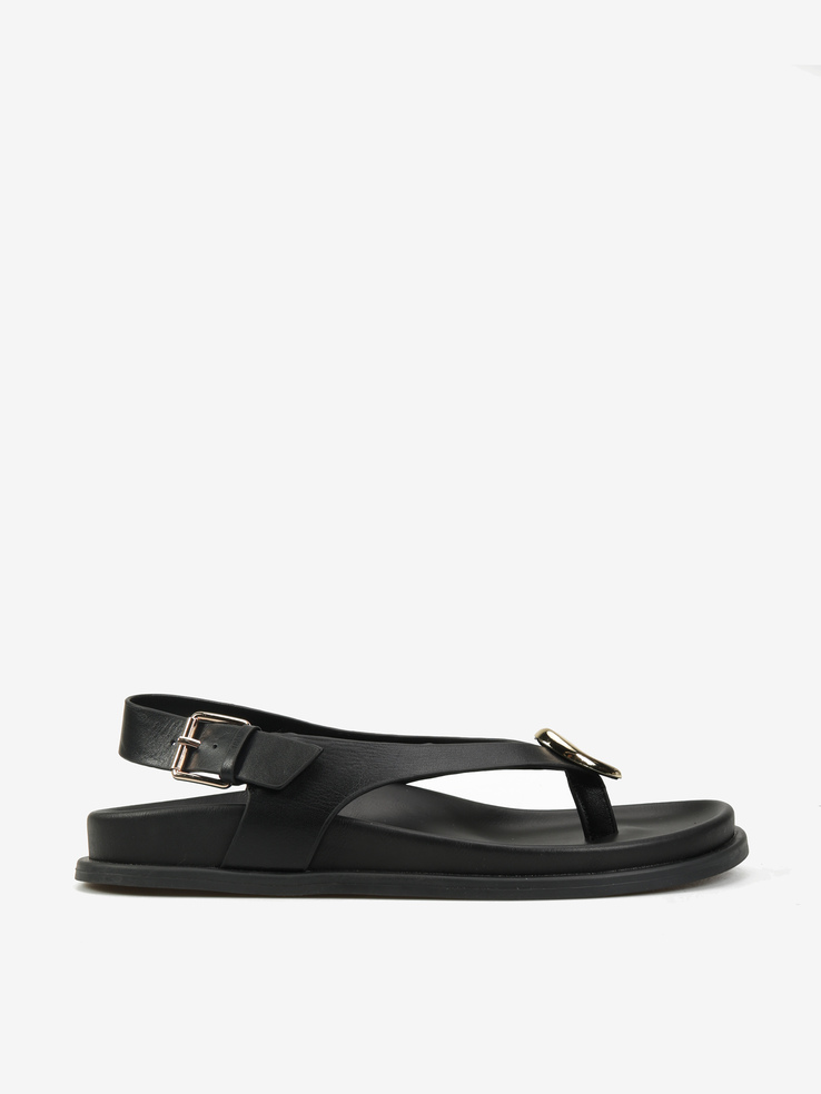 SANDAŁY HEGO'S Milano F25554-7 LEATHER BLACK