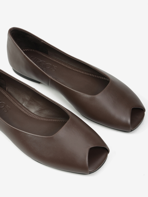 BALERINY HEGO'S Milano F25607-1 LEATHER BROWN