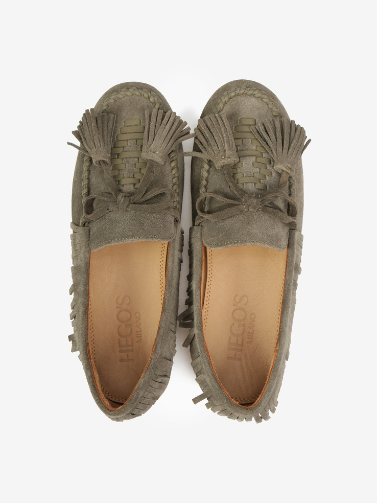 MOKASYNY HEGO'S Milano F25505-24 SUEDE KHAKI/KHAKI