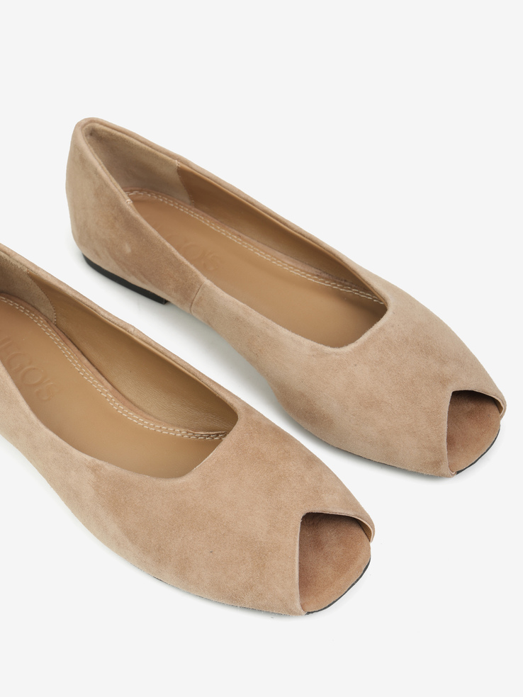 BALERINY HEGO'S Milano F25607-1 SUEDE CAMEL