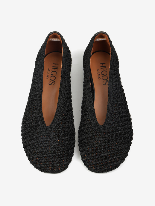 BALERINY HEGO'S Milano 26059-220A TRENZADO NEGRO
