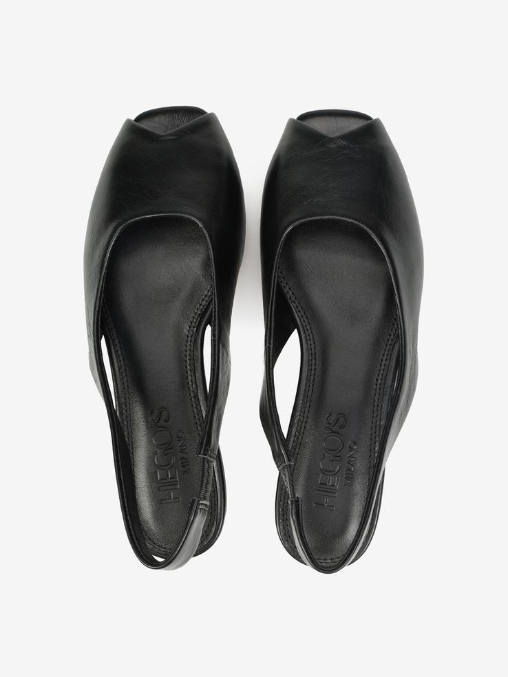 BALERINY HEGO'S Milano F25607-3 LEATHER BLACK