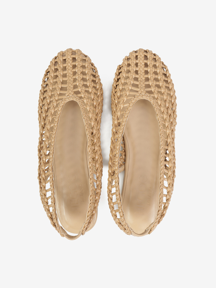 BALERINY HEGO'S Milano F24452-8 WEAVE NATURAL