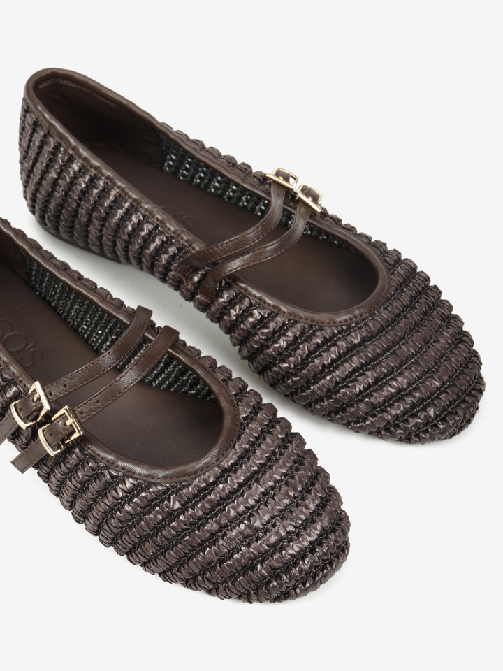 BRĄZOWE BALERINY MARY JANE HEGO'S Milano