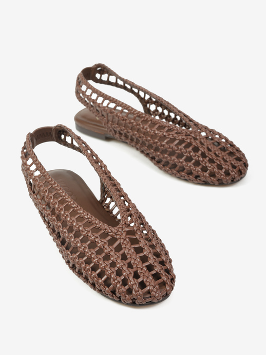 BALERINY HEGO'S Milano F24452-8 WEAVE BROWN