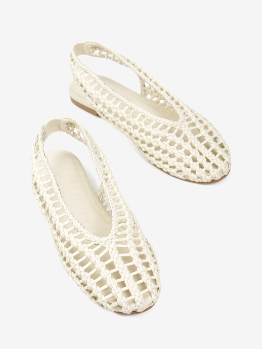 BALERINY HEGO'S Milano F24452-8 WEAVE CREAM