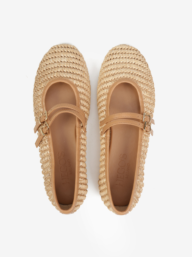 BALERINY HEGO'S Milano F25548-22 WEAVE NATURAL