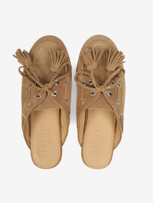 KLAPKI HEGO'S Milano F25505-20 SUEDE TAUPE