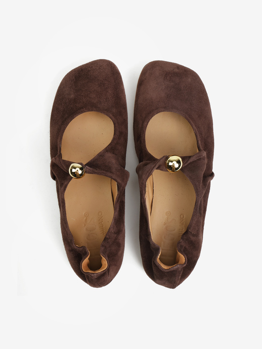 BALERINY HEGO'S Milano LW07 CAMOSCIO CIOCCOLATO