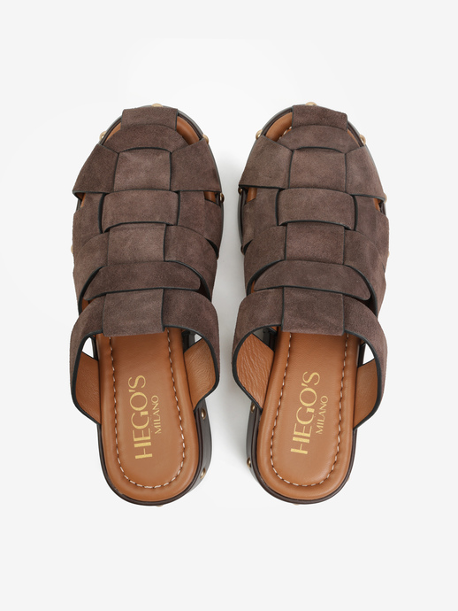 KLAPKI HEGO'S Milano GILDA-A9 SUEDE T.MORO