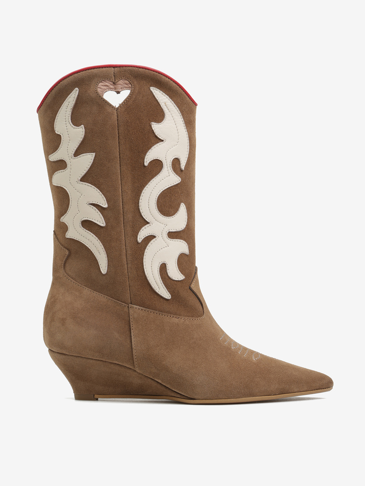 ZAMSZOWE KOWBOJKI NA KOTURNIE HEGO'S Milano