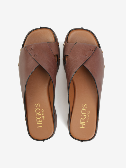 KLAPKI HEGO'S Milano CAROLA-D1 VACCHETTA COFFEE