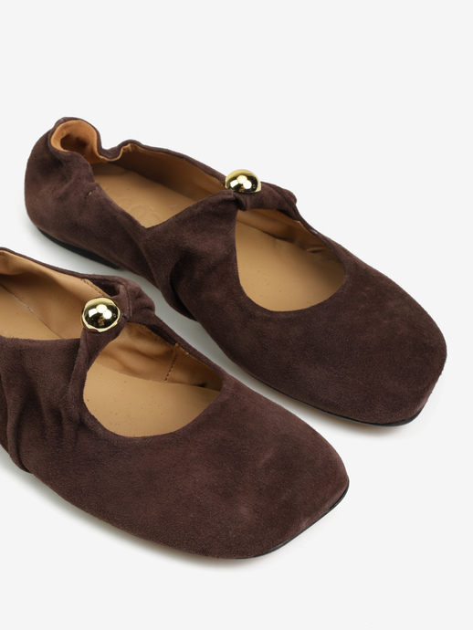 BALERINY HEGO'S Milano LW07 CAMOSCIO CIOCCOLATO