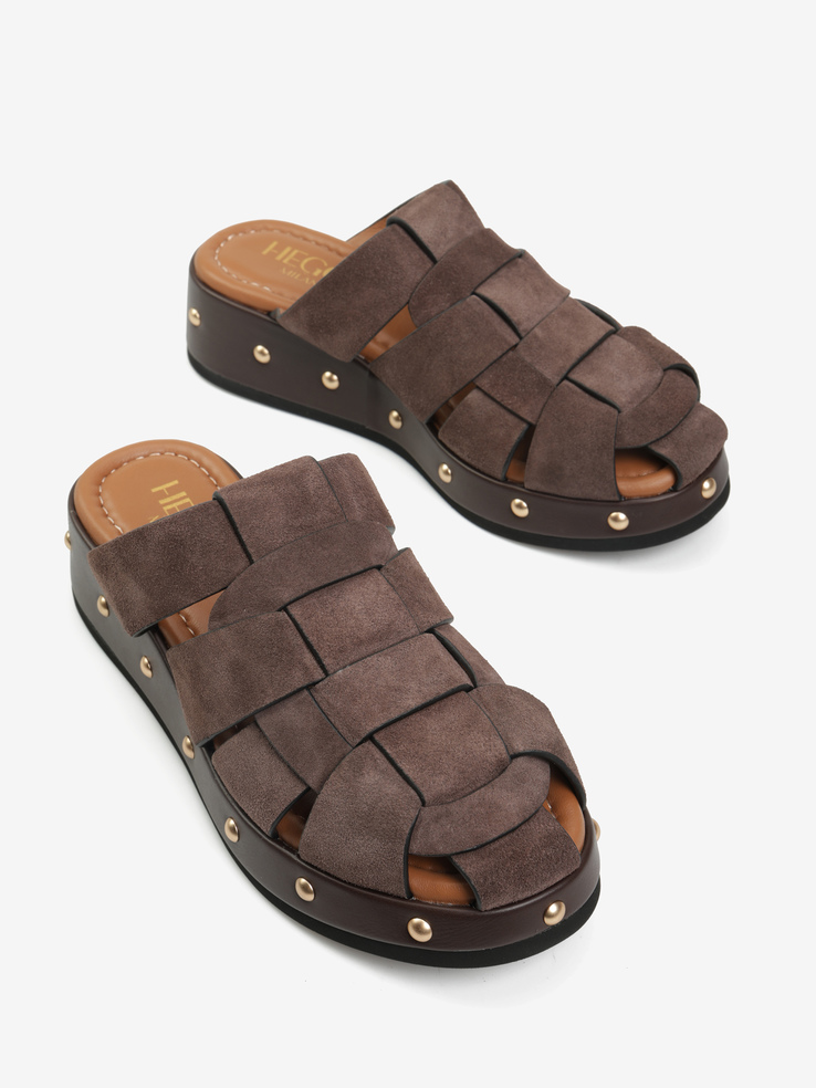 KLAPKI HEGO'S Milano GILDA-A9 SUEDE T.MORO