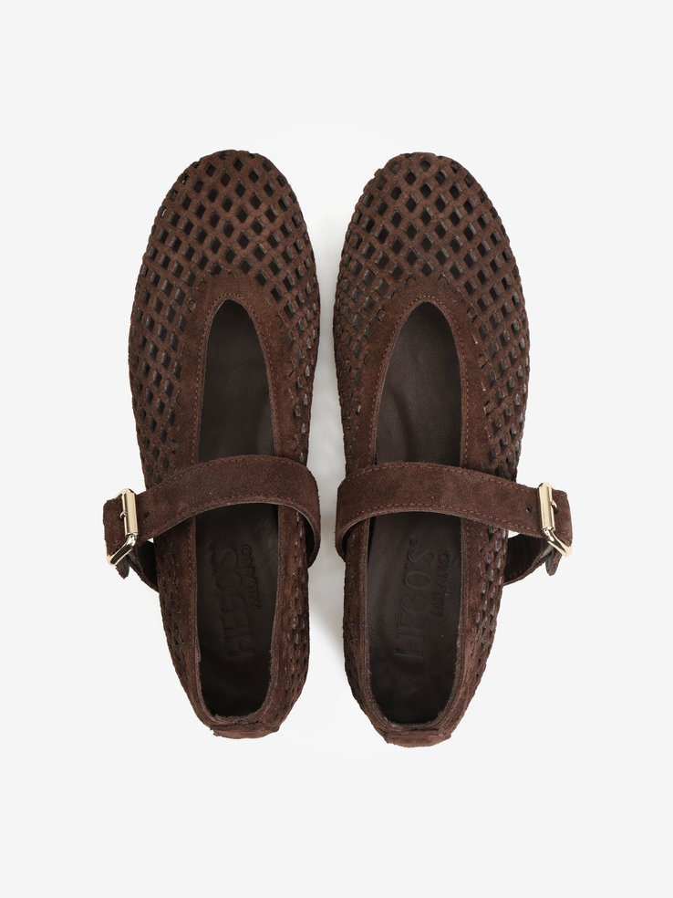 BALERINY HEGO'S Milano 500 2787 SUEDE 195 KAHVE