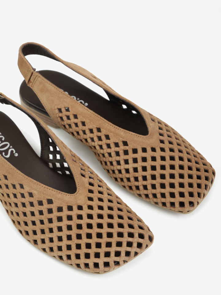 ZAMSZOWE BALERINY Z ODKRYTĄ PIĘTĄ  HEGO'S Milano