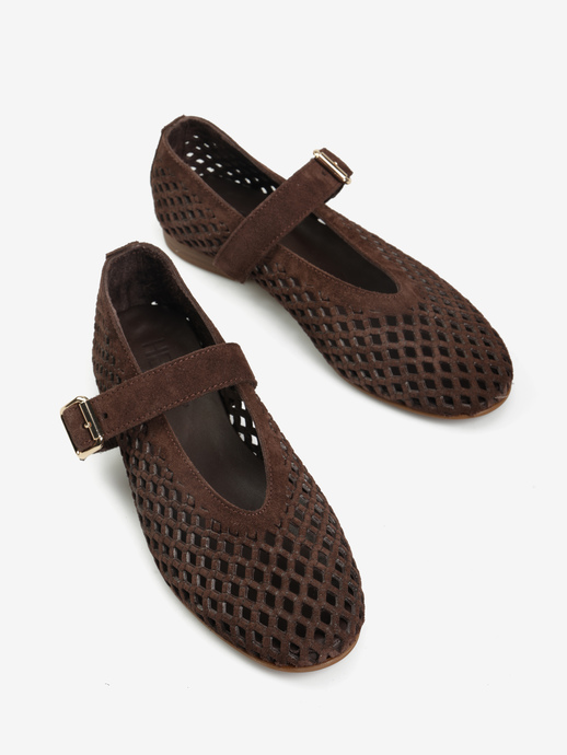 BALERINY HEGO'S Milano 500 2787 SUEDE 195 KAHVE