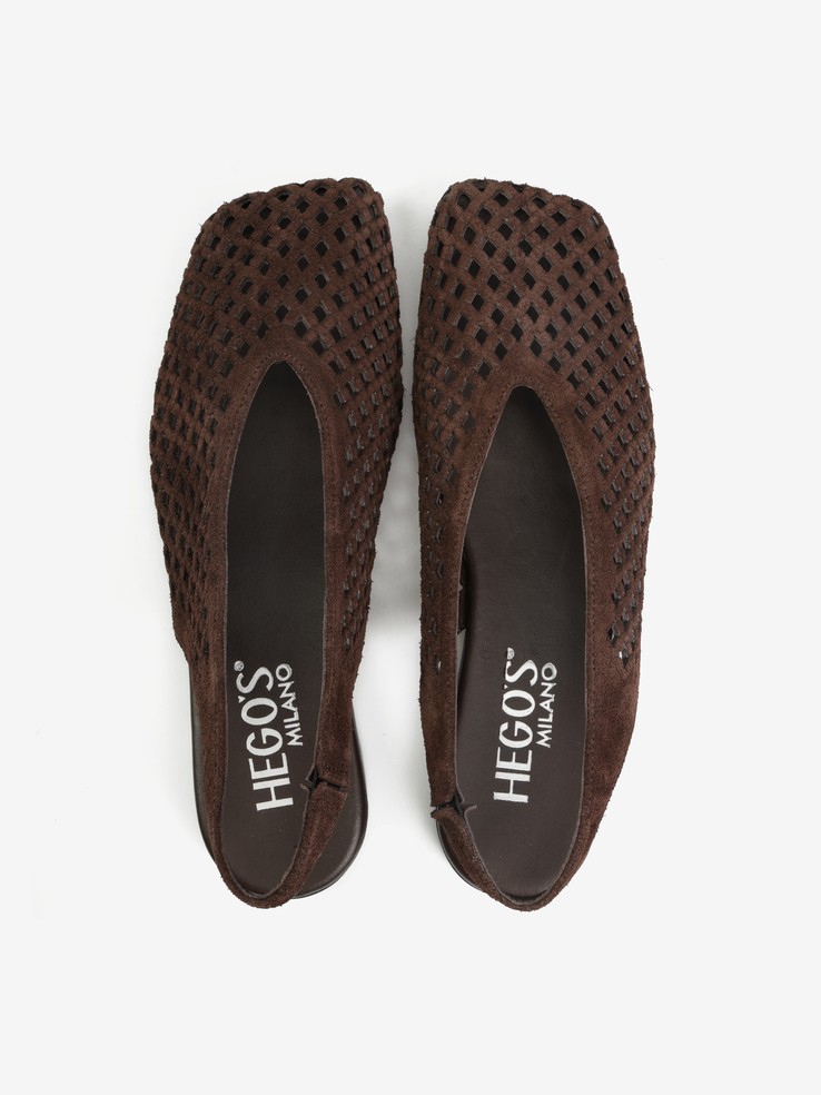 BALERINY HEGO'S Milano 347 SUEDE 170 KAHVE