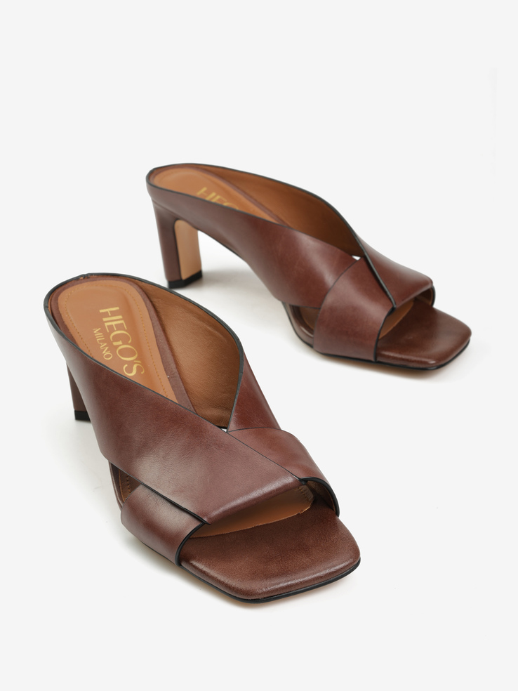 KLAPKI HEGO'S Milano LINDA F2 VACCHETTA COFFEE