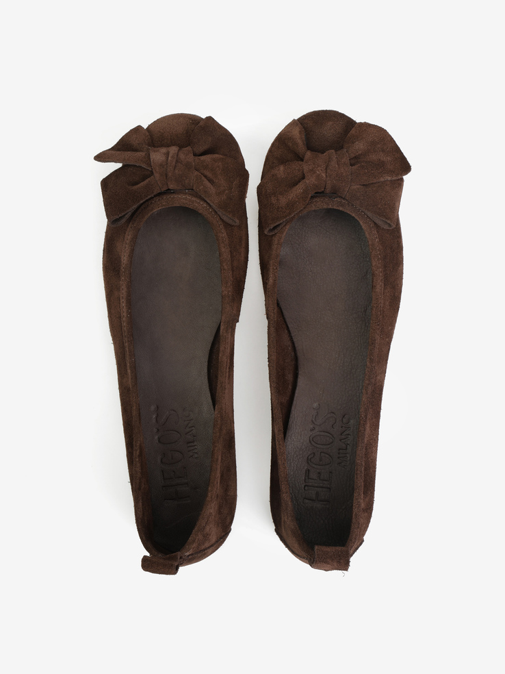 BALERINY HEGO'S Milano BT2011 SUEDE AGATHA BROWN