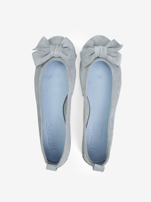 BALERINY HEGO'S Milano BT2011 SUEDE SKY BLUE
