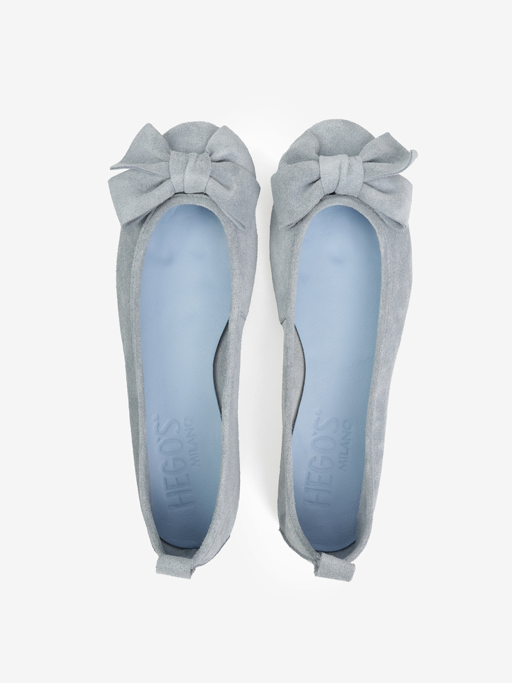 BALERINY HEGO'S Milano BT2011 SUEDE SKY BLUE